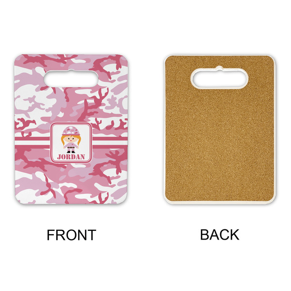 Pink Camo Rectangle Trivet with Handle - APPROVAL