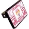 Pink Camo Rectangular Car Hitch Cover w/ FRP Insert (Angle View)