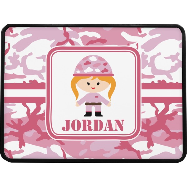 Pink Camo Rectangular Trailer Hitch Cover (Personalized)