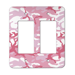 Pink Camo Rocker Style Light Switch Cover - Two Switch