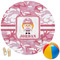 Pink Camo Round Beach Towel (Personalized)