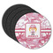 Pink Camo Round Rubber Backed Coasters - Set of 4 (Personalized)