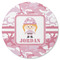 Pink Camo Round Coaster Rubber Back - Single