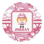 Pink Camo Round Decal - Small (Personalized)