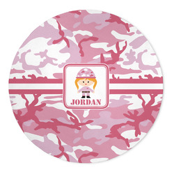 Pink Camo 5' Round Indoor Area Rug (Personalized)