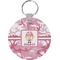 Pink Camo Round Plastic Keychain (Personalized)
