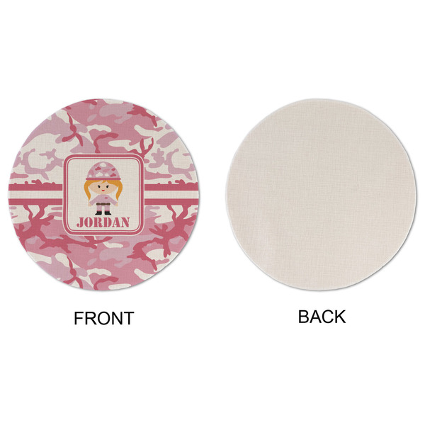 Pink Camo Round Linen Placemats - APPROVAL (single sided)