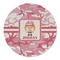 Pink Camo Round Linen Placemats - FRONT (Double Sided)