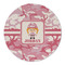 Pink Camo Round Linen Placemats - FRONT (Single Sided)