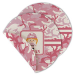Pink Camo Round Linen Placemat - Double Sided (Personalized)