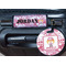 Pink Camo Round Luggage Tag & Handle Wrap - In Context