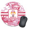 Pink Camo Round Mouse Pad