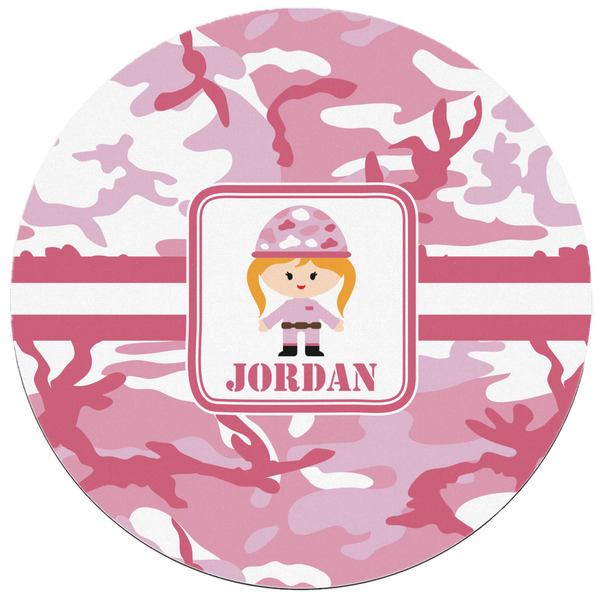 Pink Camo Round Mousepad - APPROVAL