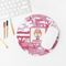 Pink Camo Round Mousepad - LIFESTYLE 2