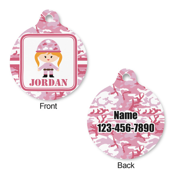 Pink Camo Round Pet ID Tag - Large - Approval