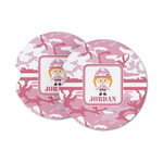 Pink Camo Sandstone Car Coasters (Personalized)