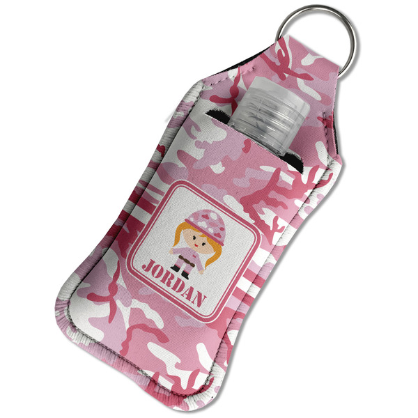 Pink Camo Sanitizer Holder Keychain - Large in Case