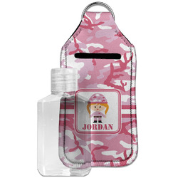 Pink Camo Hand Sanitizer & Keychain Holder - Large (Personalized)