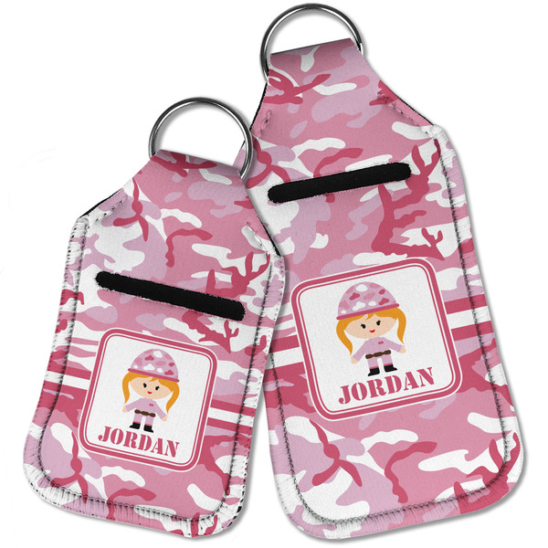 Pink Camo Sanitizer Holder Keychain - Parent Main