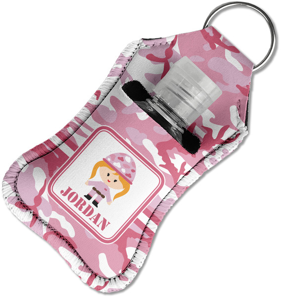 Pink Camo Sanitizer Holder Keychain - Small in Case
