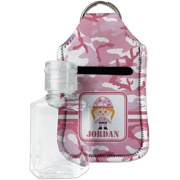 Custom Pink Camo Hand Sanitizer & Keychain Holder - Small (Personalized)
