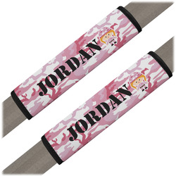 Pink Camo Seat Belt Covers (Set of 2) (Personalized)