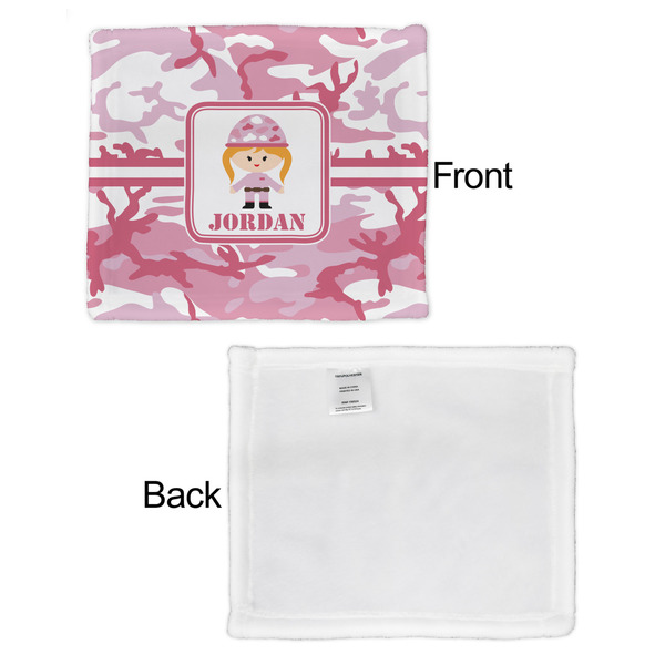 Pink Camo Security Blanket - Front & White Back View
