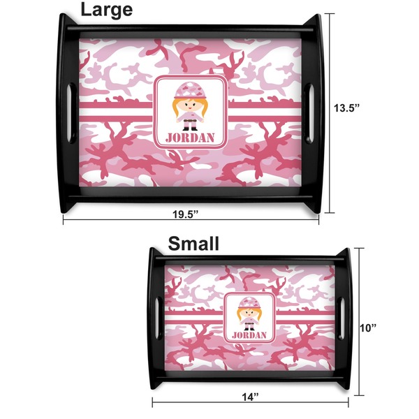 Pink Camo Serving Tray Black Sizes