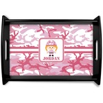 Pink Camo Black Wooden Tray - Small (Personalized)
