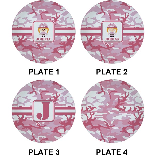 Pink Camo Set of Appetizer / Dessert Plates (Approval)