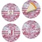 Pink Camo Set of 4 Glass Appetizer / Dessert Plate 8" (Personalized)