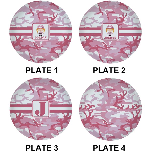 Pink Camo Set of Lunch / Dinner Plates (Approval)
