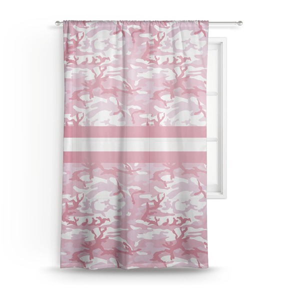 Custom Pink Camo Sheer Curtain