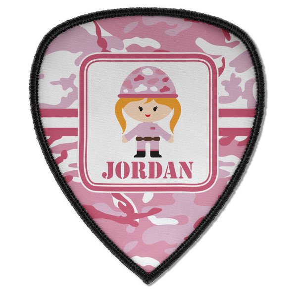 Custom Pink Camo Iron on Shield Patch A w/ Name or Text