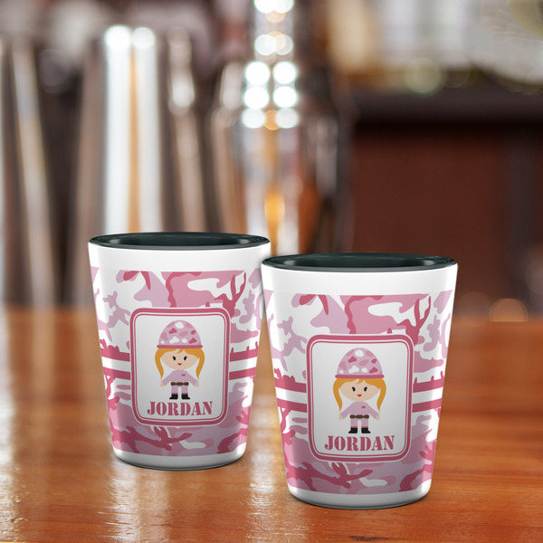 Pink Camo Shot Glass - Two Tone - LIFESTYLE