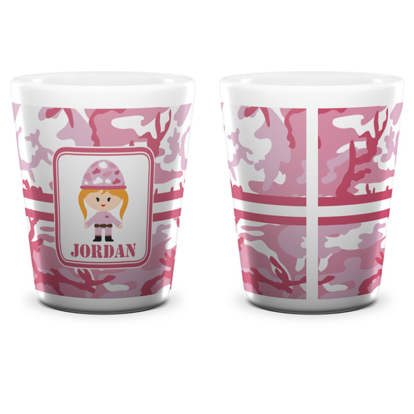 Pink Camo Shot Glass - White - APPROVAL