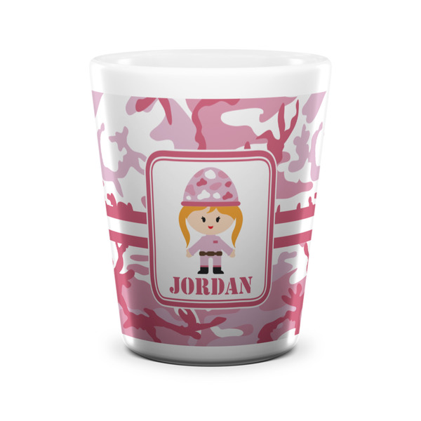 Pink Camo Shot Glass - White - FRONT