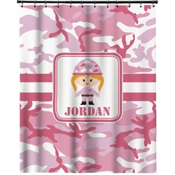 Pink Camo Extra Long Shower Curtain - 70"x84" (Personalized)