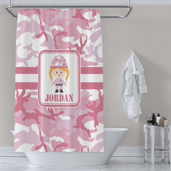 Pink Camo Shower Curtain Lifestyle