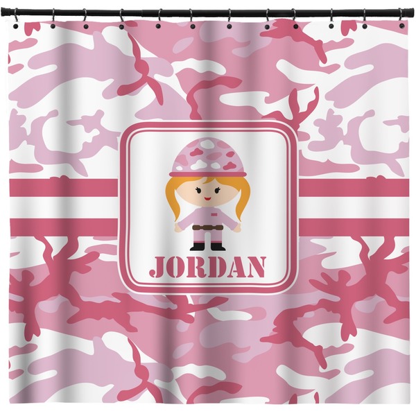 Custom Pink Camo Shower Curtain - 71" x 74" (Personalized)