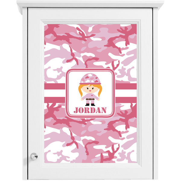 Pink Camo Single White Cabinet Decal