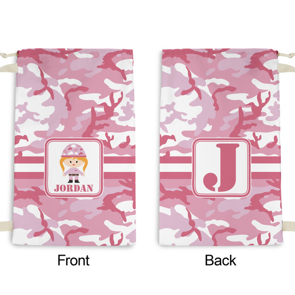 Pink Camo Small Laundry Bag - Front & Back View