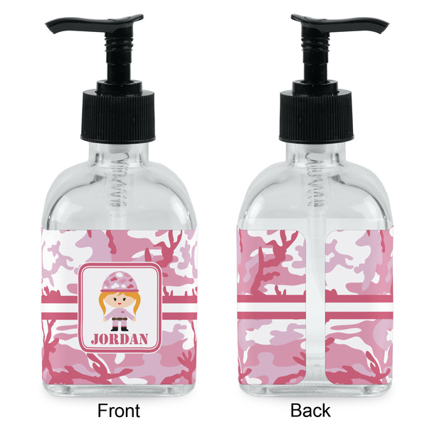 Pink Camo Glass Soap/Lotion Dispenser - Approval