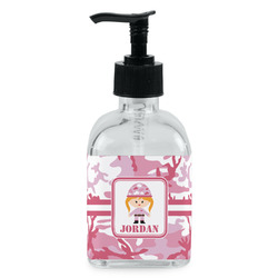 Pink Camo Glass Soap & Lotion Bottle - Single Bottle (Personalized)