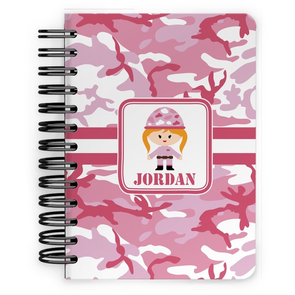 Custom Pink Camo Spiral Notebook - 5x7 w/ Name or Text