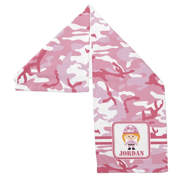 Pink Camo Sports Towel Folded - Both Sides Showing