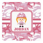 Pink Camo Square Decal - Medium (Personalized)