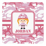 Pink Camo Square Decal - Small (Personalized)