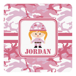 Pink Camo Square Decal - Small (Personalized)
