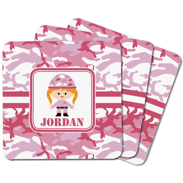Pink Camo Square Fridge Magnet - MAIN